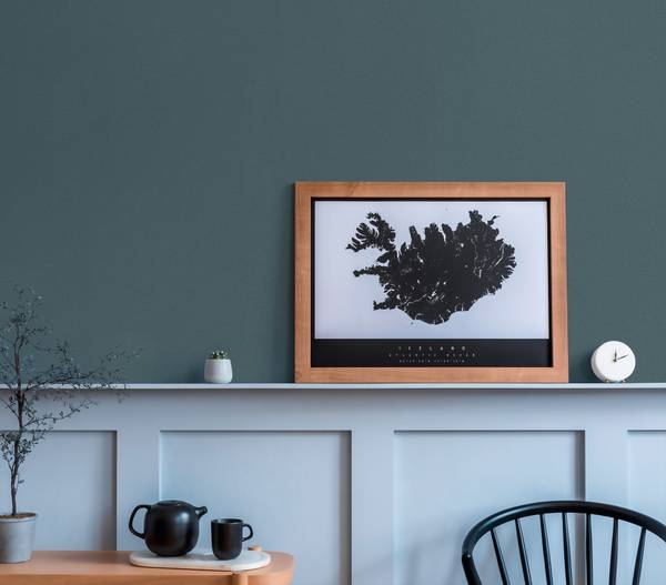 Vliestapete 4401 Stoff Optik Uni Design Blau - Grau