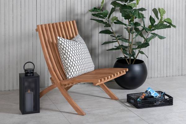 Chaise longue Kenya lot de 2 Marron - Bois massif - 73 x 85 x 63 cm