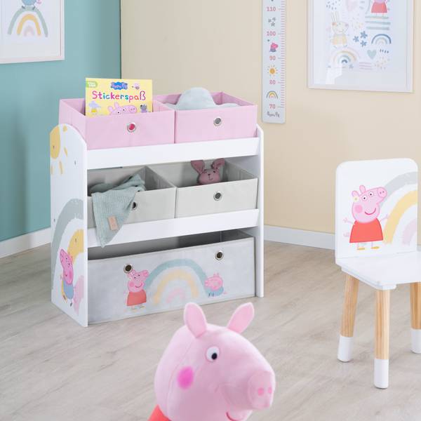 Spielregal Peppa Pig Weiß - Holzwerkstoff - 64 x 67 x 30 cm
