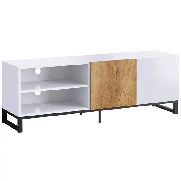 TV-Schrank 83B-797V90WT Weiß - Holzwerkstoff - 37 x 50 x 140 cm