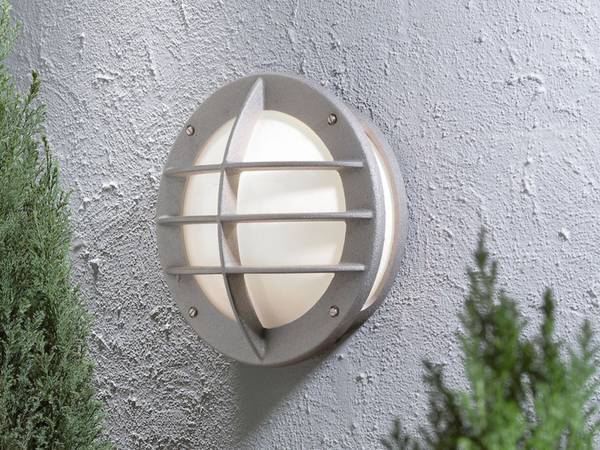 LED Außenwandleuchte Silber, Ø 31cm Silber