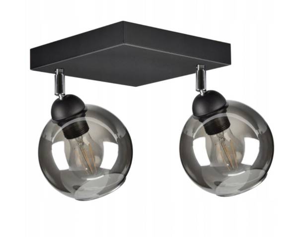 Deckenlampe Bergen II Schwarz - Glas Schwarz - Hochglanz Schwarz