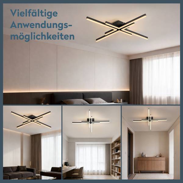Deckenleuchten Alivetta25039 Schwarz - Metall - 80 x 7 x 80 cm