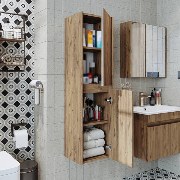 Hochschrank MELONA-S1-65 Eiche Antik Dekor