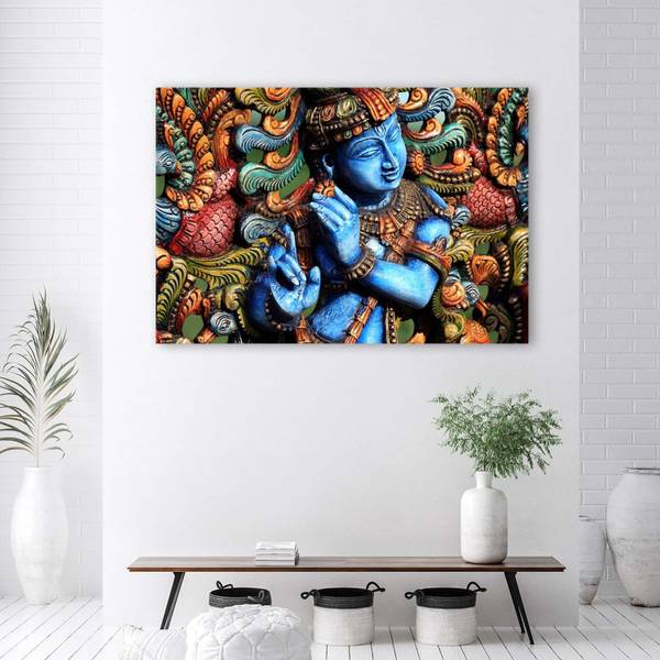 Tableau déco statue de bouddha 90 x 60 cm