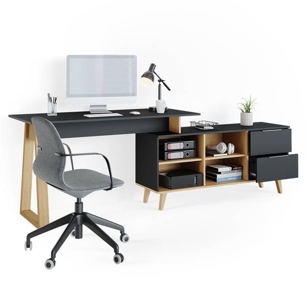 Schreibtisch Nautica 36904 Grau - Holzwerkstoff - 138 x 77 x 60 cm