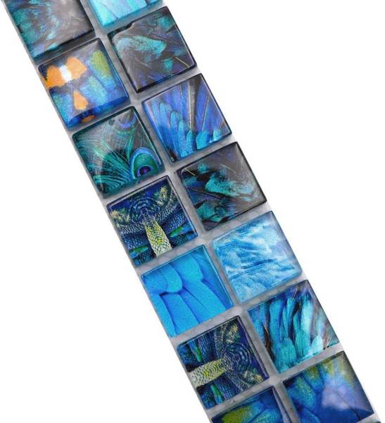Mosaikfliesen 68BOR-WL74 Blau - Glas - 5 x 5 x 5 cm