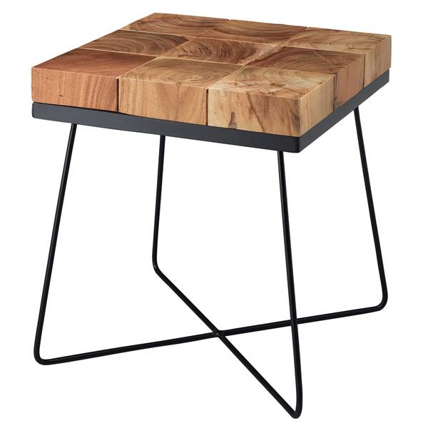 Beistelltisch ISERE Beige - Akazie - 45 x 51 x 45 cm