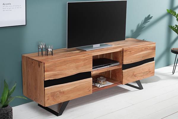 TV-Board AMAZONAS Braun - Akazie - Eisen - 160 x 65 x 43 cm
