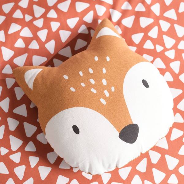 Bedrucktes Kissen FUNNY RENARD Orange - Baumwollstoff - 35 x 35 x 45 cm