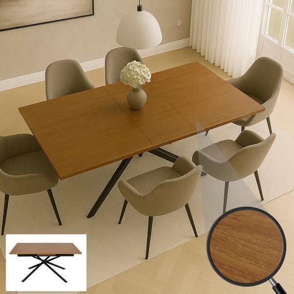 Eettafel O57 walnoothouten look