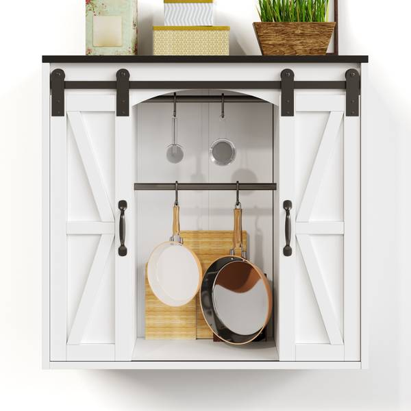 Keukenwandkast OUMUD Ⅰ wit - plaatmateriaal op houtbasis - 31 x 76 x 80 cm
