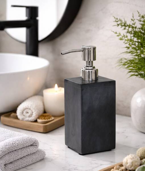 Seifenspender Cubic Dark Grau - Naturfaser - 7 x 12 x 7 cm