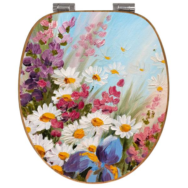 WC-Sitz mit Absenkautomatik Sommerstraus Bambus - Holzwerkstoff - 38 x 5 x 49 cm