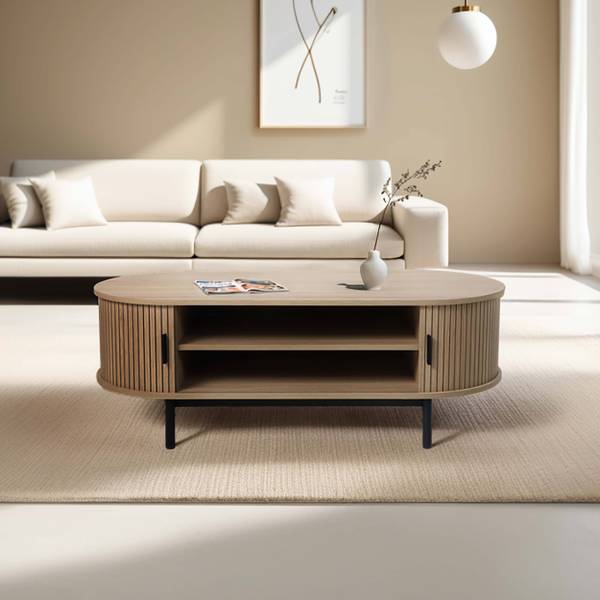 Couchtisch Louna Beige - Eiche - 55 x 42 x 120 cm