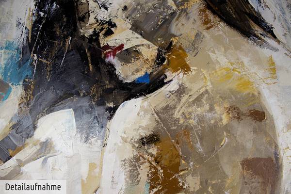 Acrylbild Handgemalt Frau Jec Blau - Baumwollstoff - 60 x 120 x 4 cm