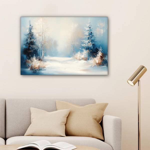 LEINWANDBILD Winterwald 90 x 60 cm