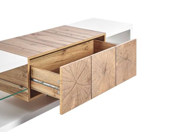 TV-kast FULERTON bruin - wit - plaatmateriaal op houtbasis - 160 x 40 x 42 cm