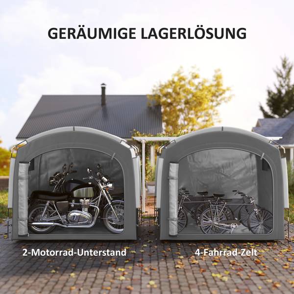 Fahrradgarage 84C-649V00CG Grau - Textil - 150 x 195 x 220 cm