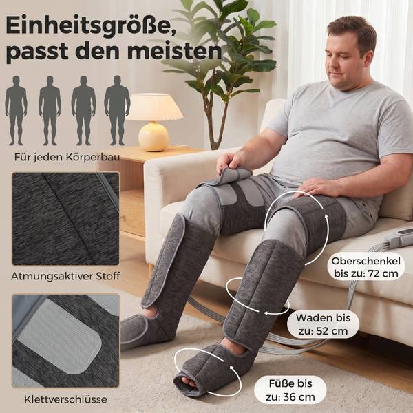 Beinmassagegerät 700-202V90GY Grau - Textil - 77 x 12 x 96 cm