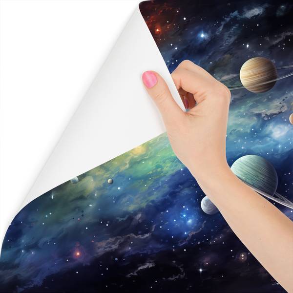 Fototapete WELTRAUM Planeten Sterne Rot - 315 x 210 x 210 cm