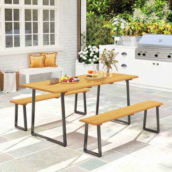 3er Set Sitzgruppe 84G-827V00ND Braun - Tanne - 76 x 77 x 178 cm