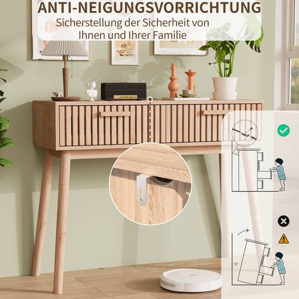 Konsolentische GKHYM5 Braun - Holzwerkstoff - 100 x 80 x 35 cm