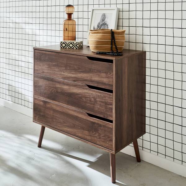 Kommode Nepal Braun - Holz teilmassiv - 40 x 80 x 80 cm