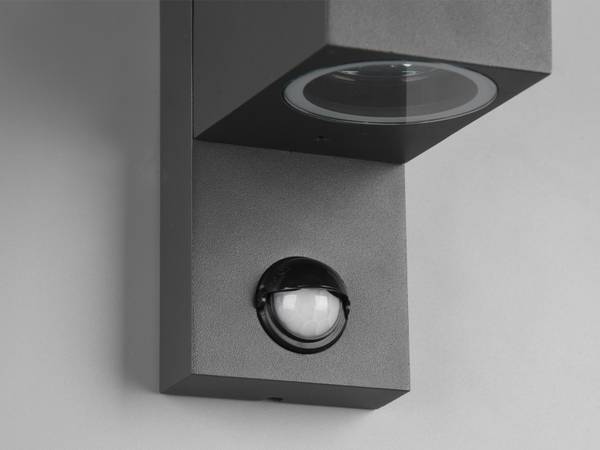 Außenwandleuchte Downlight Anthrazit Grau - Aluminium - 7 x 15 x 12 cm