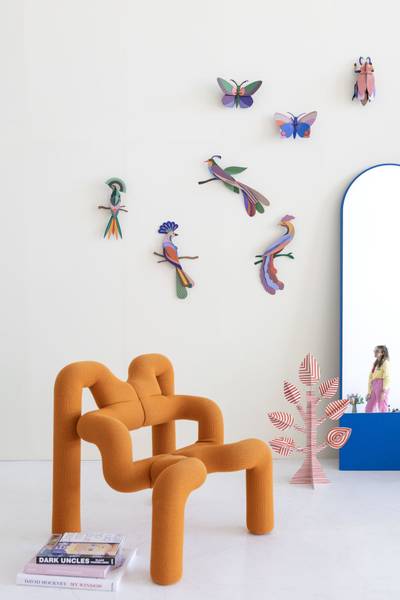 Wandobjekt Leuchtender Schmetterling Naturfaser - Papier - 7 x 16 x 24 cm