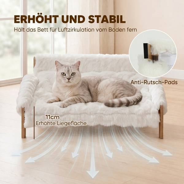 Haustierbett D04-315V00WT Weiß - Textil - 47 x 30 x 70 cm