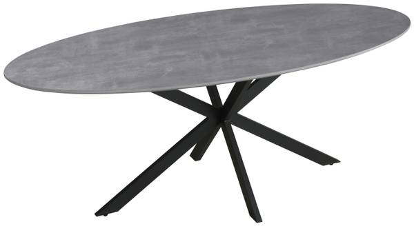 Esstisch MATTEO Grau - Holzwerkstoff - Metall - 75 x 90 x 180 cm