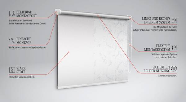 Rolgordijn CARRARA 60 x 140 cm