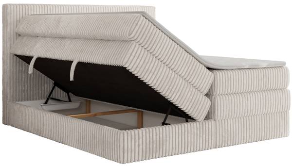 Boxspringbett TILIANO KING Beige - Ecru - H3 - Liegefläche Breite: 200 cm