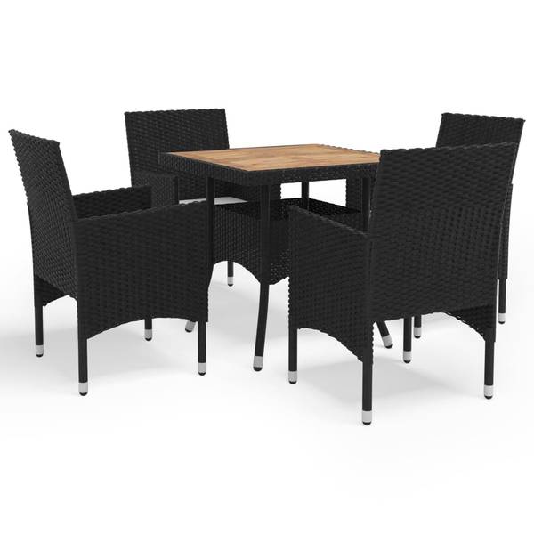 Salon de jardin 3014193-2 Noir - Marron - Polyester - Acier - 80 x 75 x 80 cm