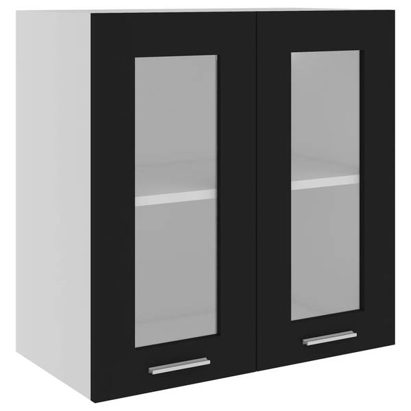 Hängeglasschrank 3016496-12 Schwarz - Weiß - 60 x 60 x 31 cm
