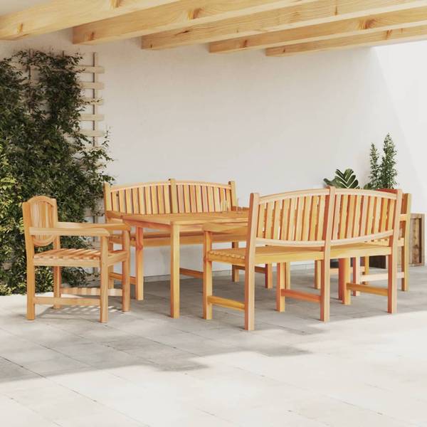 Garten Essgruppe 3029217-3 (5-teilig) Braun - Teakholz - 180 x 77 x 90 cm