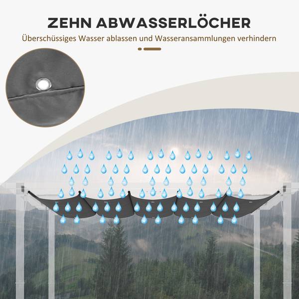 Ersatzdach 84C-372V00CG Glas Grau - 255 x 250 cm