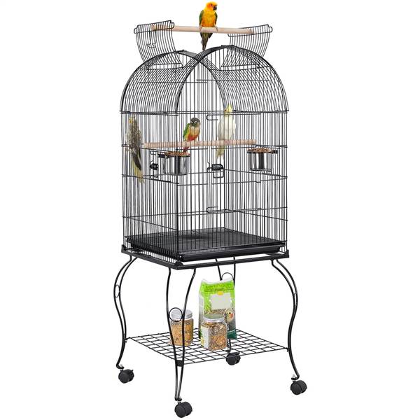 Vogelkäfig ARE83 Schwarz - Metall - 60 x 150 x 60 cm
