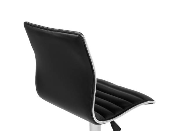 Drehhocker LUCERNE 2-tlg Schwarz - Silber - Hochglanz - Unbeschichtet