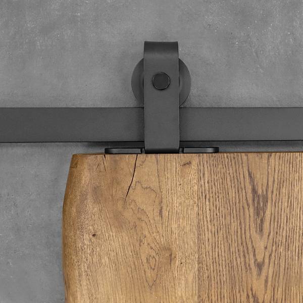 Schiebetürsystem ALMERIA Schwarz - Metall - 200 x 13 x 6 cm