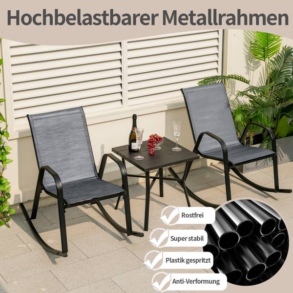 Schaukelstühle ZB33202(2er-Set) Grau