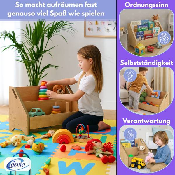 Bücherbox DOOWY Braun - Holzwerkstoff - 60 x 33 x 24 cm