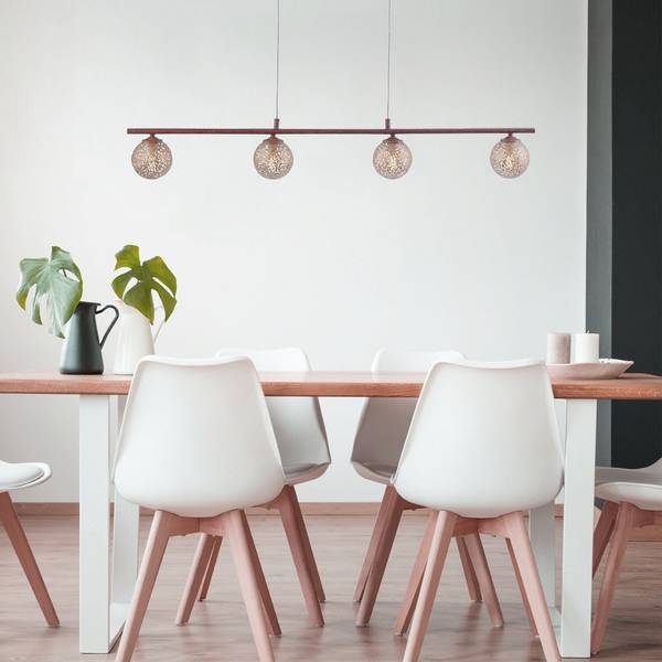 Pendellampe Greta Landhaus Braun - Metall - 11 x 120 x 102 cm