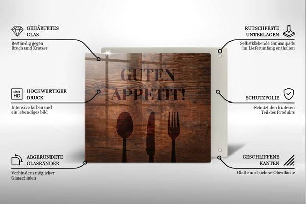 Schneidebrett Appetit! Braun - Glas - 60 x 52 x 1 cm