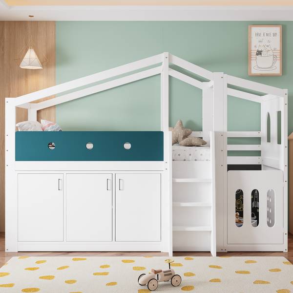 Hochbett ZoomBA130 Ⅰ Weiß - Holzwerkstoff - 110 x 190 x 257 cm