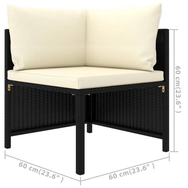 Garten-Lounge-Set 3009676-8 5-teilig Schwarz - Weiß