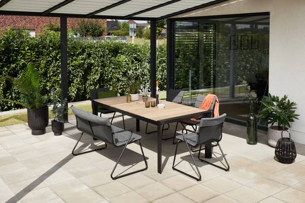Gartenbank PARMA 2-Sitzer Grau - Textil - 67 x 84 x 125 cm