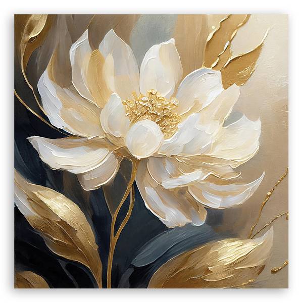 Wandbild blumen gold glamour 30 x 30 cm