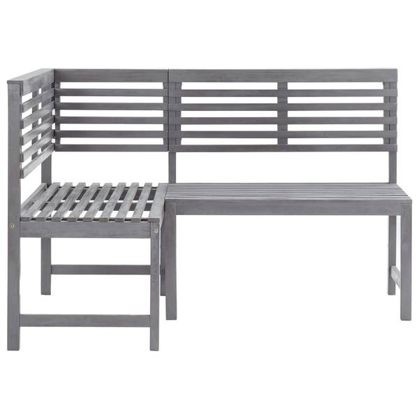 Eckbank 3004504 Grau - Akazie - 100 x 91 x 140 cm